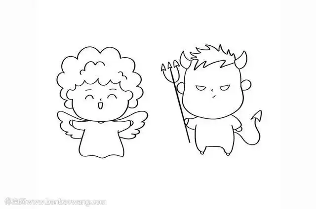 天使与恶魔怎么画