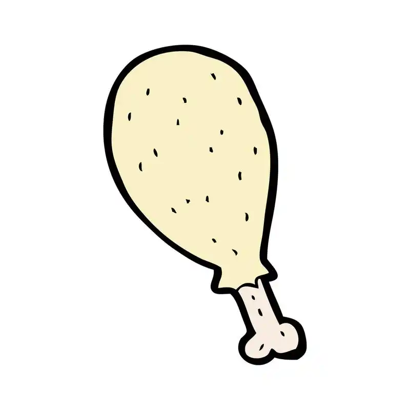 炸鸡腿,矢量,在白色背景上的卡通鸡腿