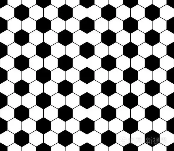 矢量现代无缝几何图案足球黑色和白色