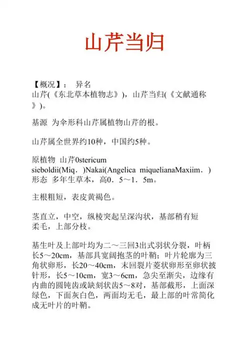 中药知识文库山芹当归