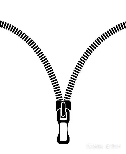 插画 金属拉链的剪影.eps