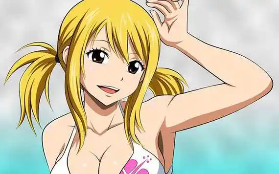 妖精的尾巴女主角露西泳装同人福利图