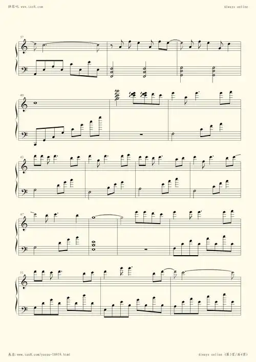 钢琴谱 - always online