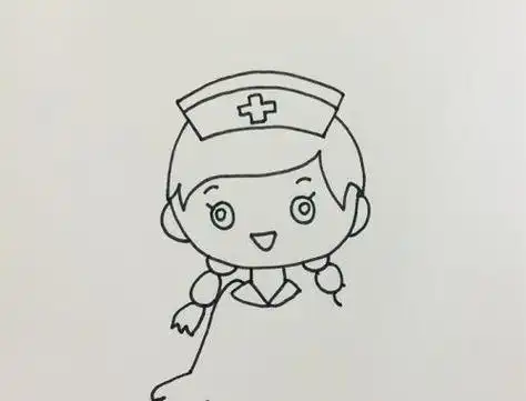 彩色幼儿园护士简笔画步骤图解 简单又漂亮护士简笔画怎么画