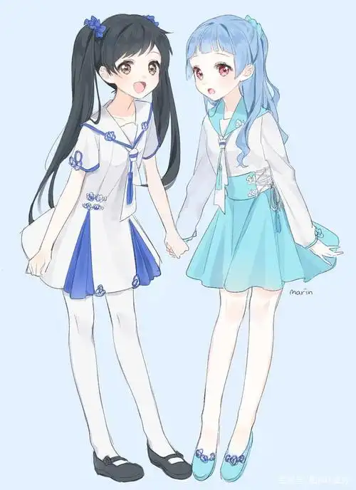 二次元动漫女生闺蜜壁纸