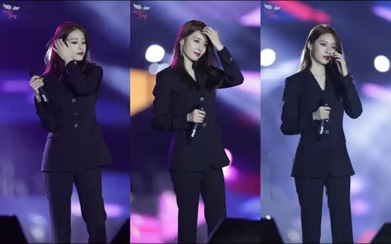 tara朴智妍黑色小西服又美又撩