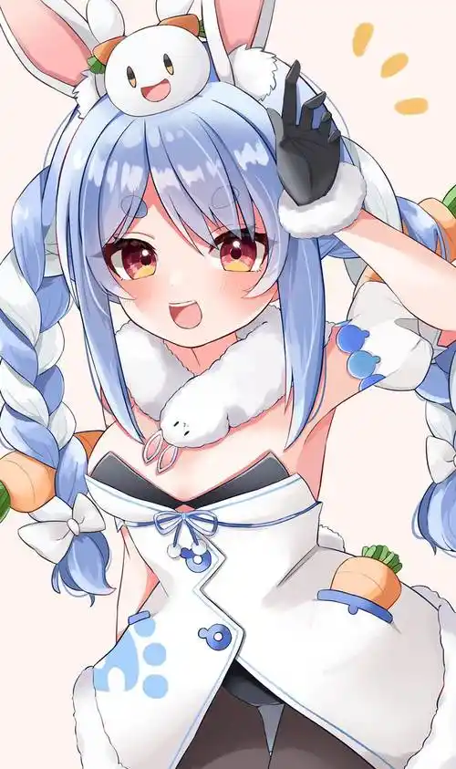 ぺこうに的兔耳少女插画图片