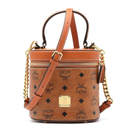 mcm女士拉链水桶单肩斜挎手拎包 女包 mwraacg01 棕色
