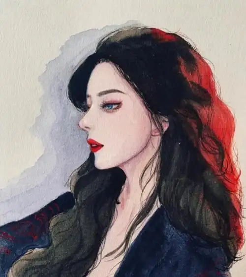 神仙画笔勾勒出的唯美手绘女生头像