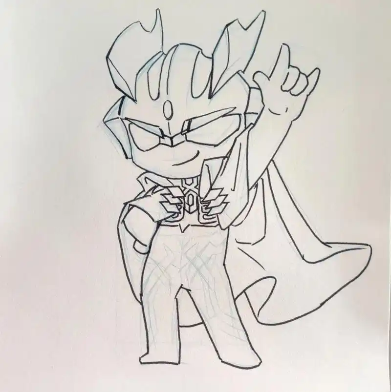 教你用马克笔画个可爱的赛罗奥特曼