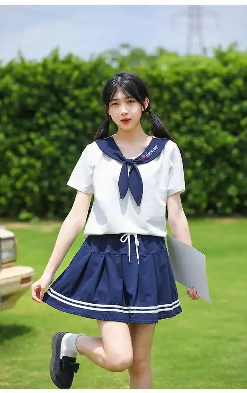 实拍2024初中高中学生校服夏季套装班服夏装园服学院风