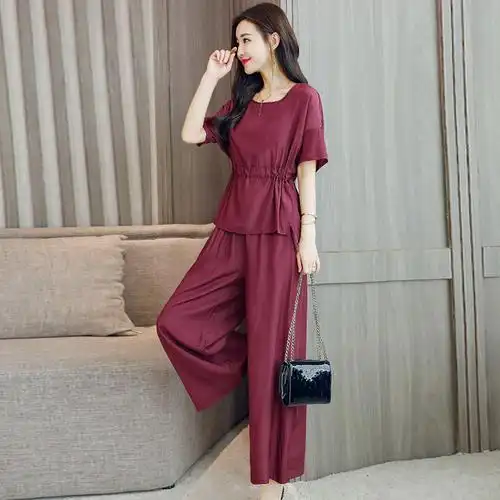 阔腿裤套装女士夏款新品女装时尚宽松气质休闲百搭女神范两件套潮