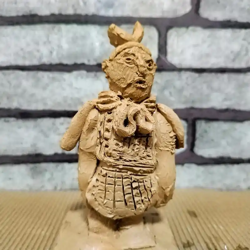 神秘的兵马俑#原创 #泥塑 #儿童创意美术作品 # - 抖音