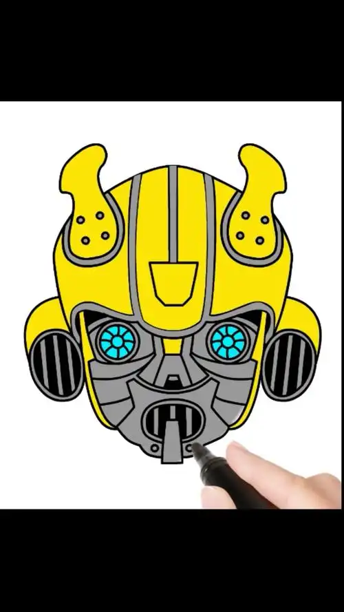 大黄蜂#怎么样画大黄蜂简笔画变形金刚绘画宝宝学画画儿童美术教烫