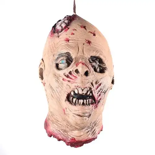 梦泡万圣节吊头酒吧鬼屋恐怖装饰道具 密室整蛊断头 恶搞人头挂件吊鬼