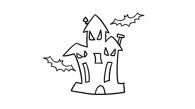 万圣节的房子简笔画