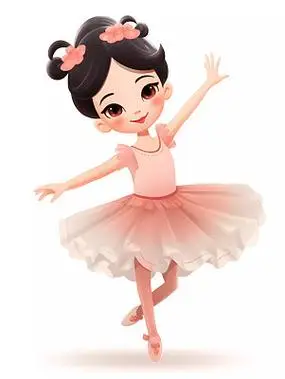 舞蹈招生卡通插画女孩单人舞蹈跳舞场景