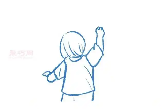 人物背影简笔画三个