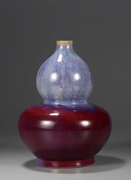 清晚期窑变釉葫芦瓶