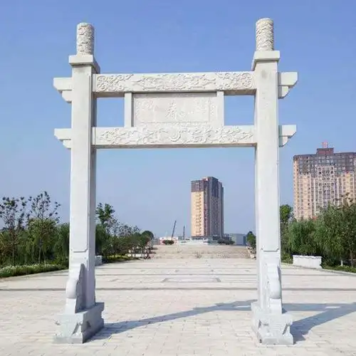 农村村口单门石牌坊 园林一门石雕牌楼 石牌坊厂家