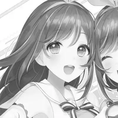 黑白动漫女闺蜜头像