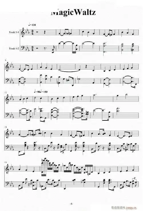 magic waltz原版琴谱1 歌谱简谱网