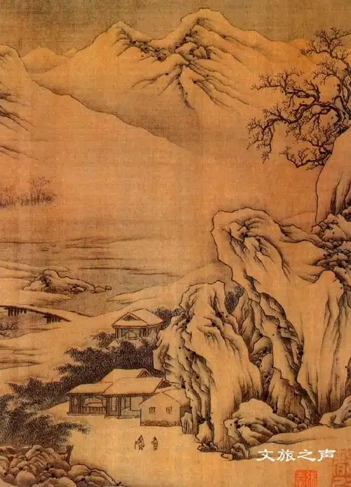 《江干雪霁图卷》——唐 王维(中国画)