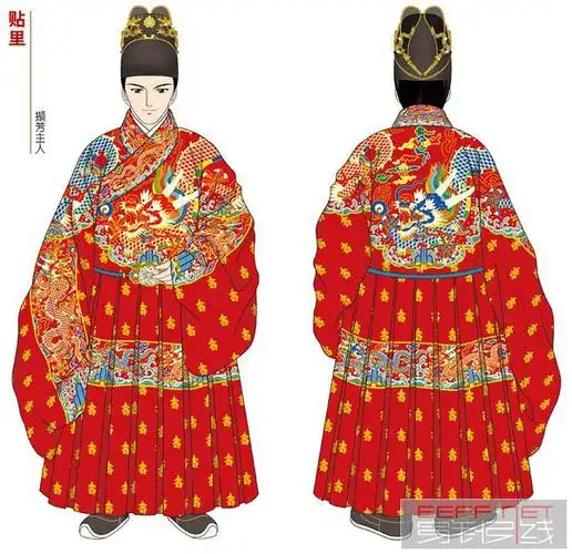 手绘明代皇帝礼服(冕)