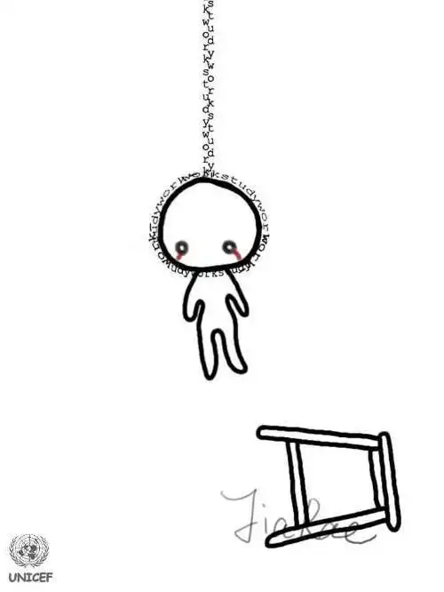 上吊的小人 简笔画