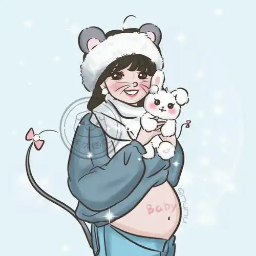 鼠妈妈 兔宝宝 十二生肖孕妈头像