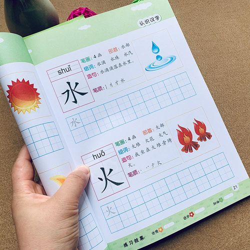 儿童初学识字书大图大字 3-6岁幼儿园汉字练习册小班中班大班早教学前