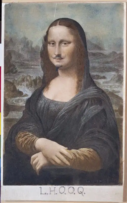 带胡须的蒙娜丽莎是1919年马塞尔·杜尚. 来自奇妙博士美术馆 - 微博