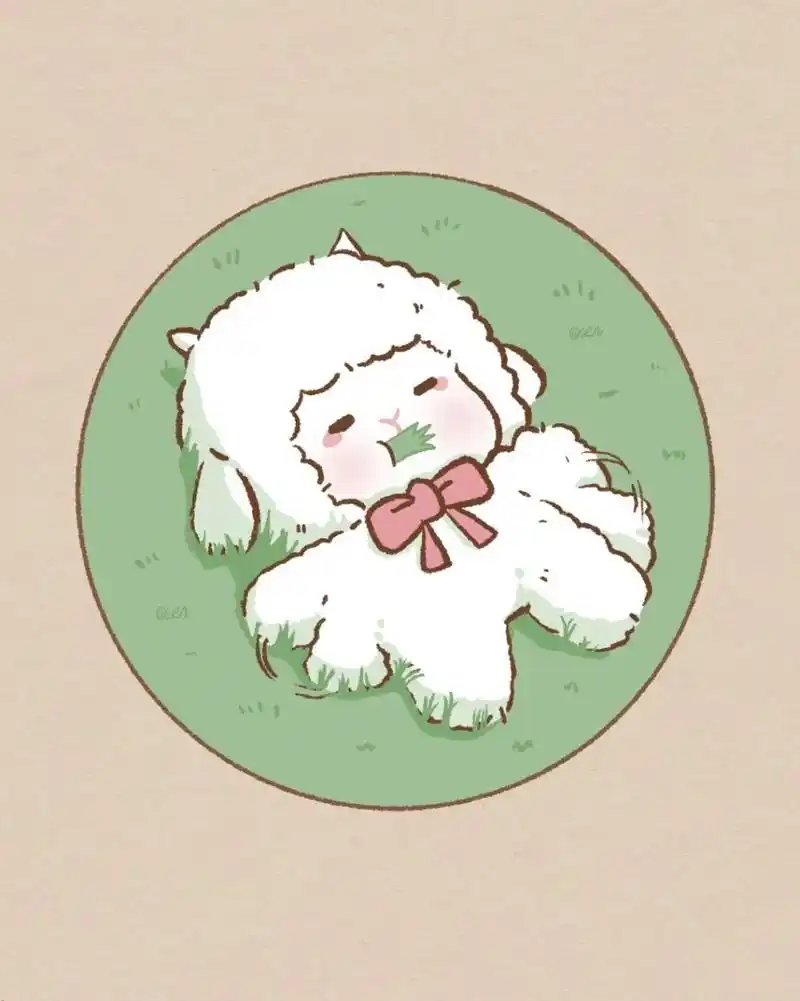 晒太阳,吃草草|悠闲小羊简笔画|附过程 好可爱的小羊羊啊!