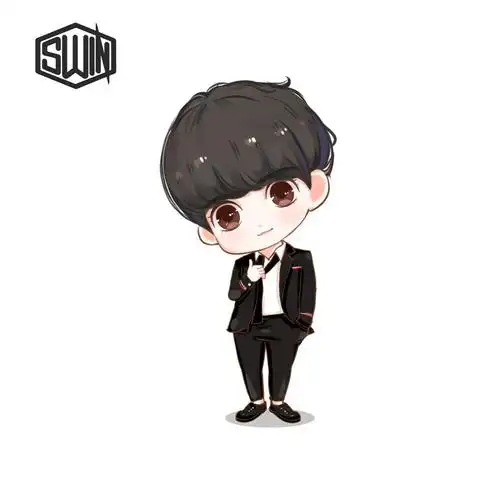 swin蔡徐坤q版卡通手绘人物二次元帅哥动漫