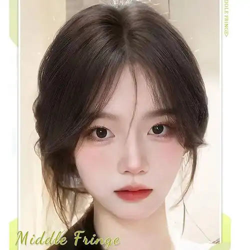 假刘海女头顶轻薄透气修颜减龄前额胎毛中分外翻刘海-阿里巴巴