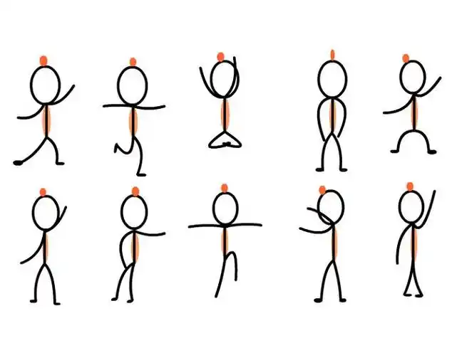 火柴人动作简笔画搞笑来袭随时随地都能学火柴人简笔画比个心心都是爱