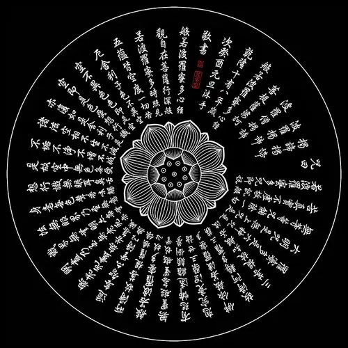 般若波罗蜜心经 描金线稿 轮咒涂色描金 唐卡涂色 唐卡描金