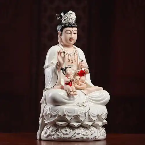 戴玉堂神像陶瓷佛像菩萨送子观音家用供奉娘娘送子摆件