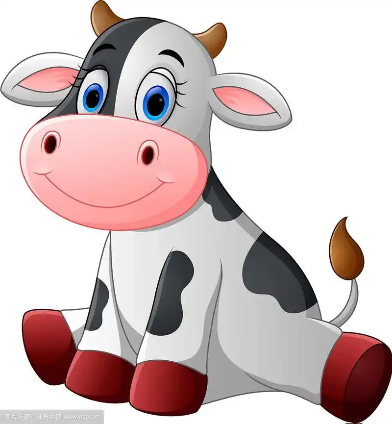 可爱的奶牛宝宝卡通坐姿