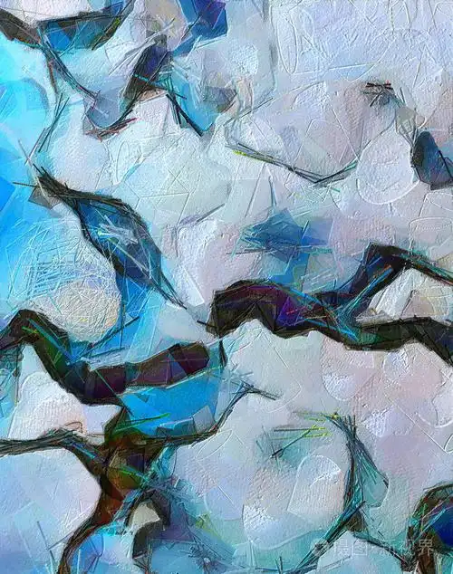 抽象绘画背景.大尺寸油画现代墙艺术.画布上油漆的混乱画笔笔触.