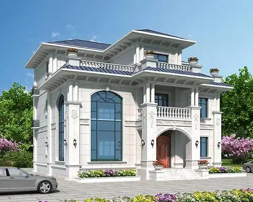 长沙市浏阳欧式风格/经典大气/金刚石高档外墙三层别墅设计效果欣赏