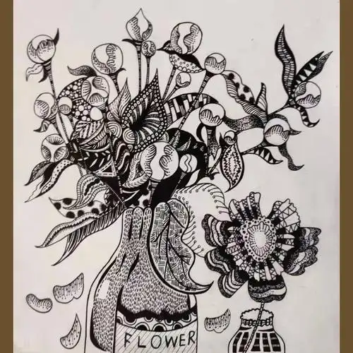 黑白创意装饰绘画