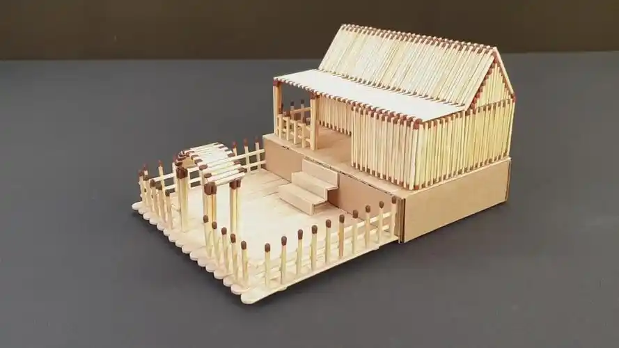 看看如何用火柴制作房屋模型,非常简单!