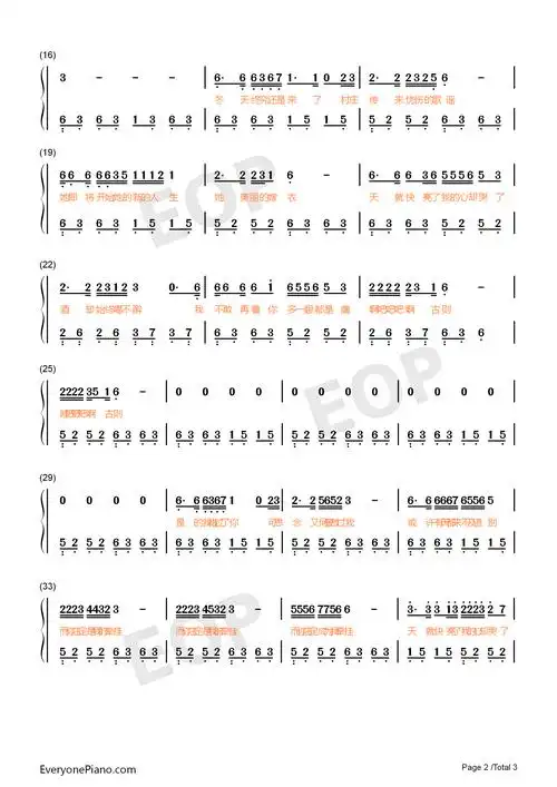 阿果吉曲-彝族民歌双手简谱预览2
