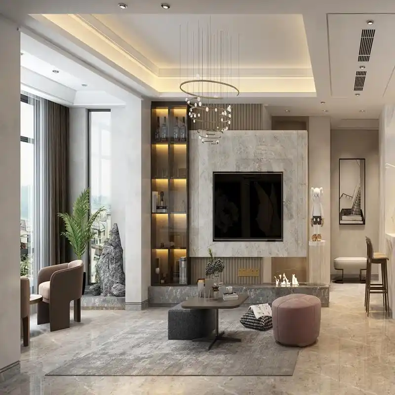 明昇壹城168平米现代轻奢风格四居室装修效果图