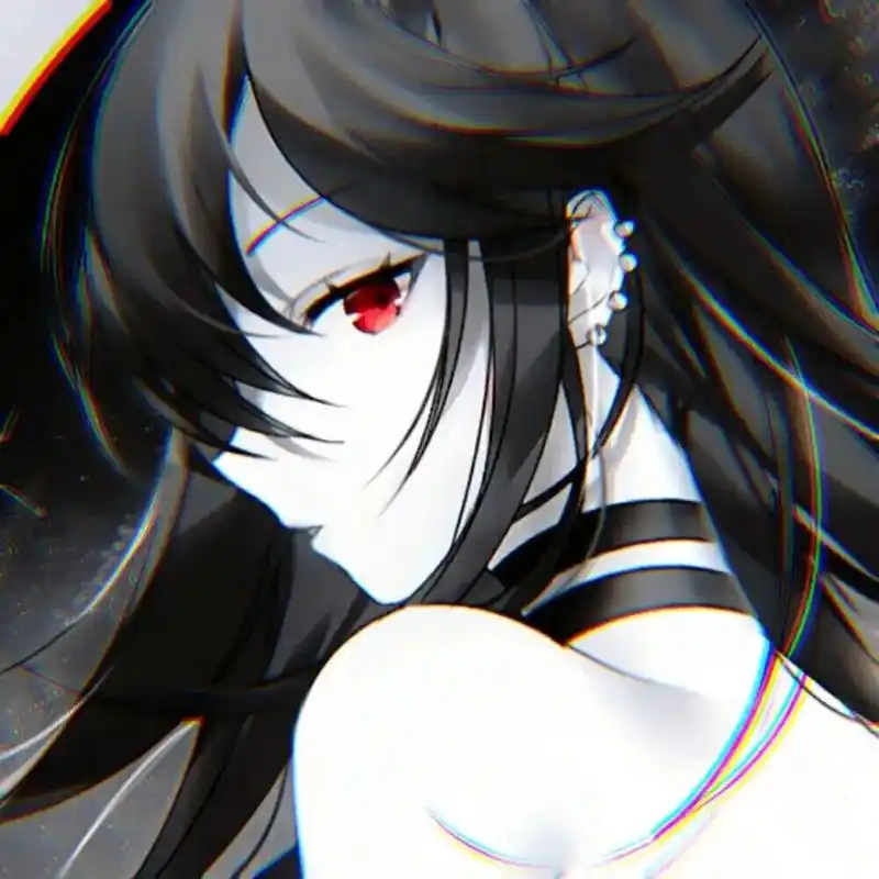 黑白红眼/气质小众/个性冷酷/动漫女生头像    #