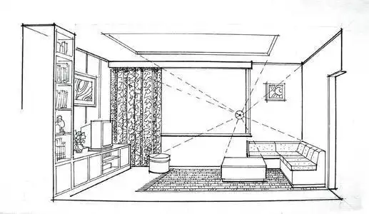 室内设计简笔画透视画