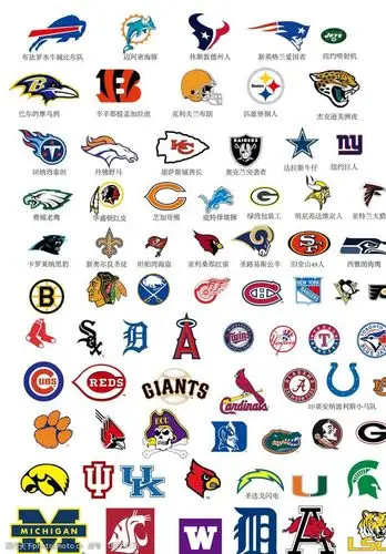 美国篮球冰球橄榄球队标志图片