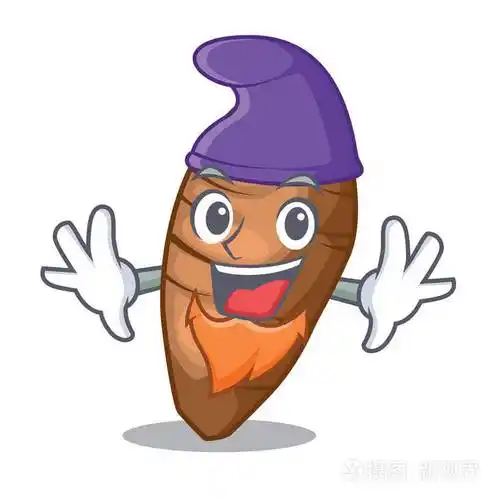 精灵芋头块茎的形状卡通矢量插图