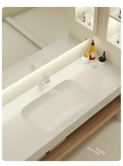 亚克力洗手盆可丽耐人造石一体台盆岩板浴室柜组合洗漱台洗手脸池